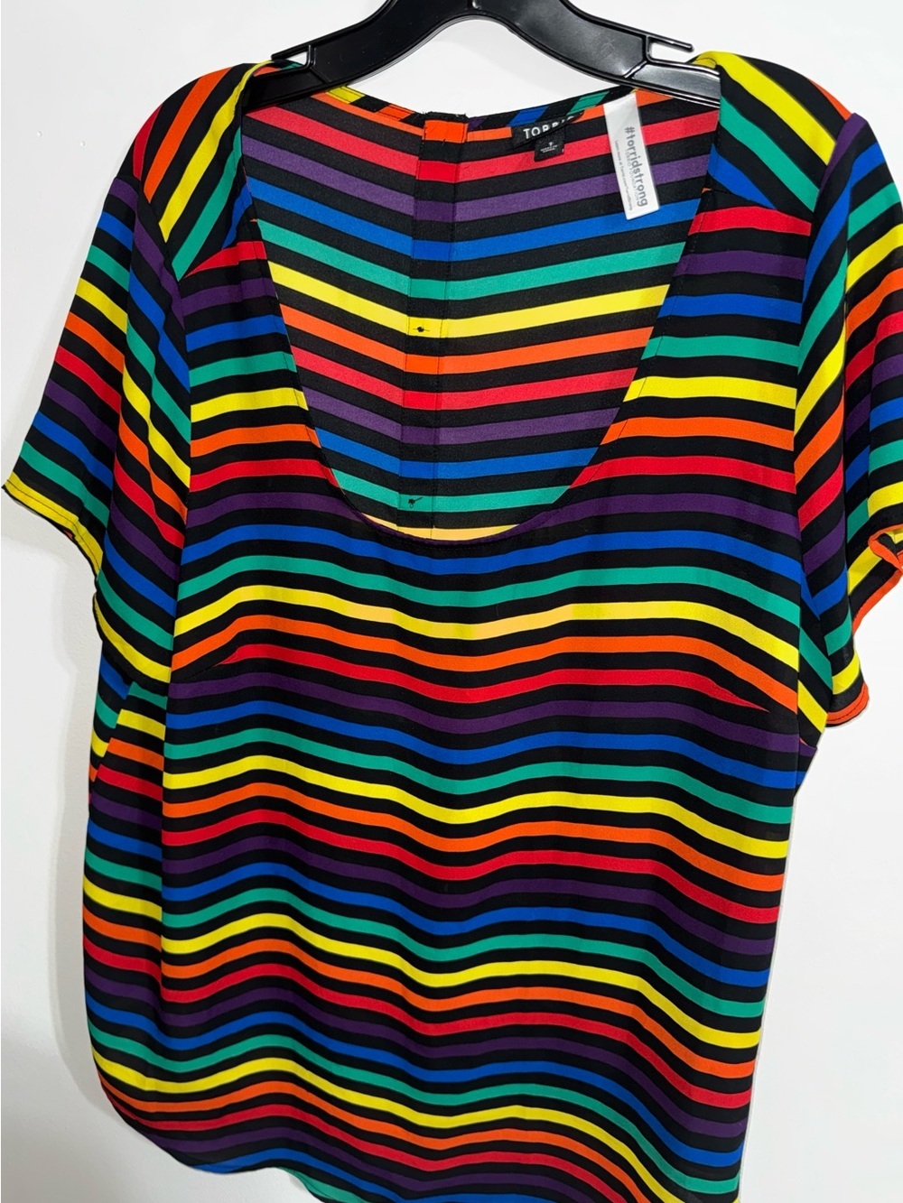 TORRID opshop Rainbow Stripe Scoop Neck Tee